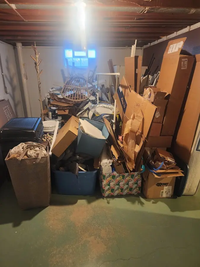 Roll-off dumpster container at job site for 4 Yard Dumpster Rental in Elizabethtown